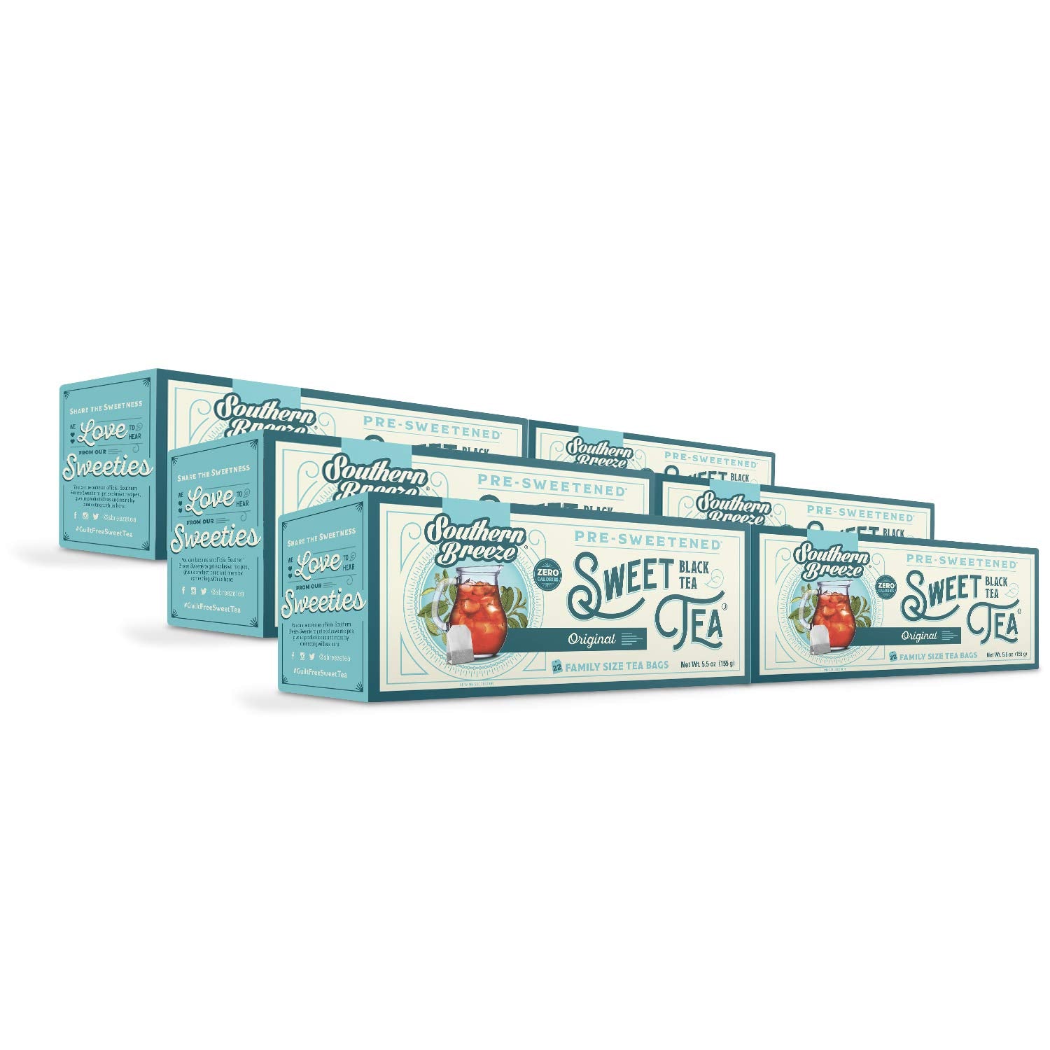 Southern Breeze hot brew sweet tea box shows bold flavor without added sugar.