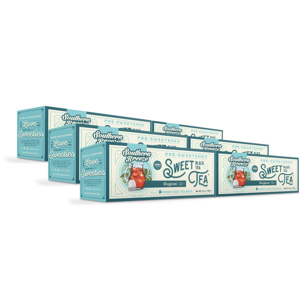 Southern Breeze hot brew sweet tea box shows bold flavor without added sugar.