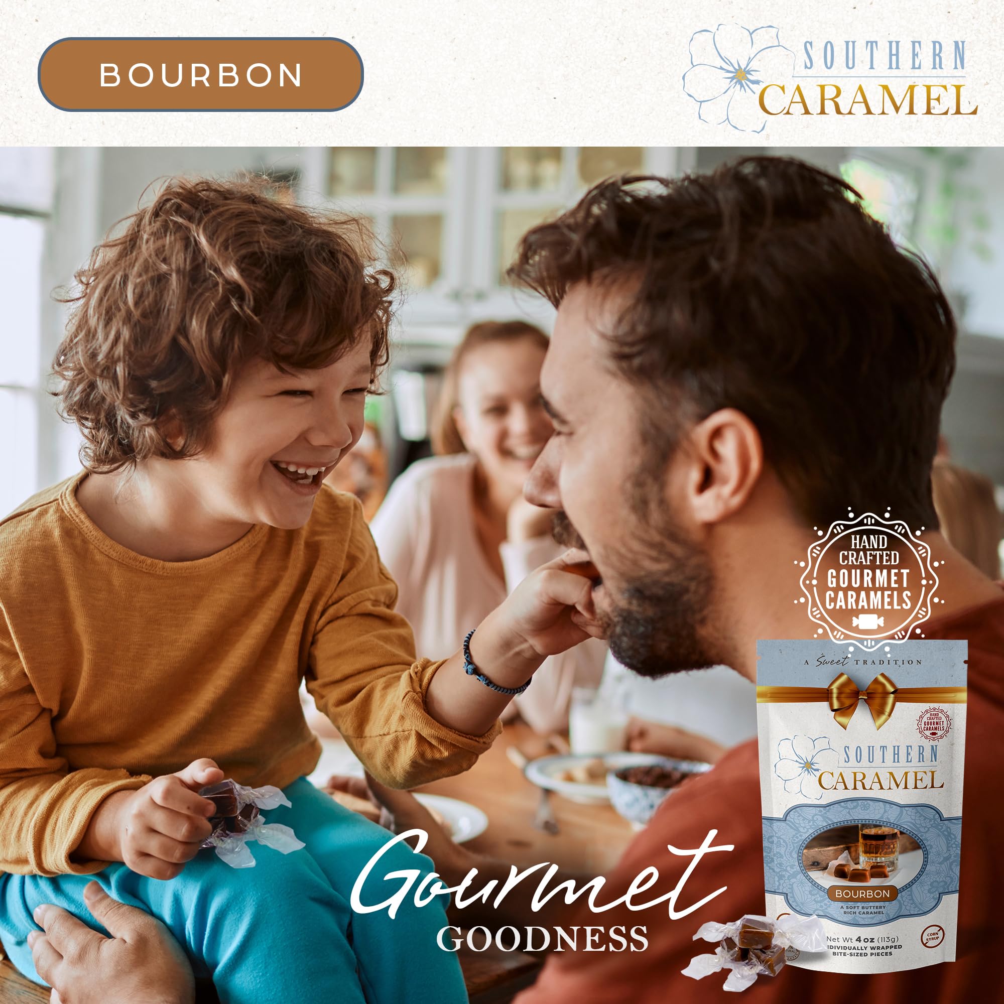 Southern Caramel Bourbon Caramels: ideal cocktail and coffee pairing sweetness.