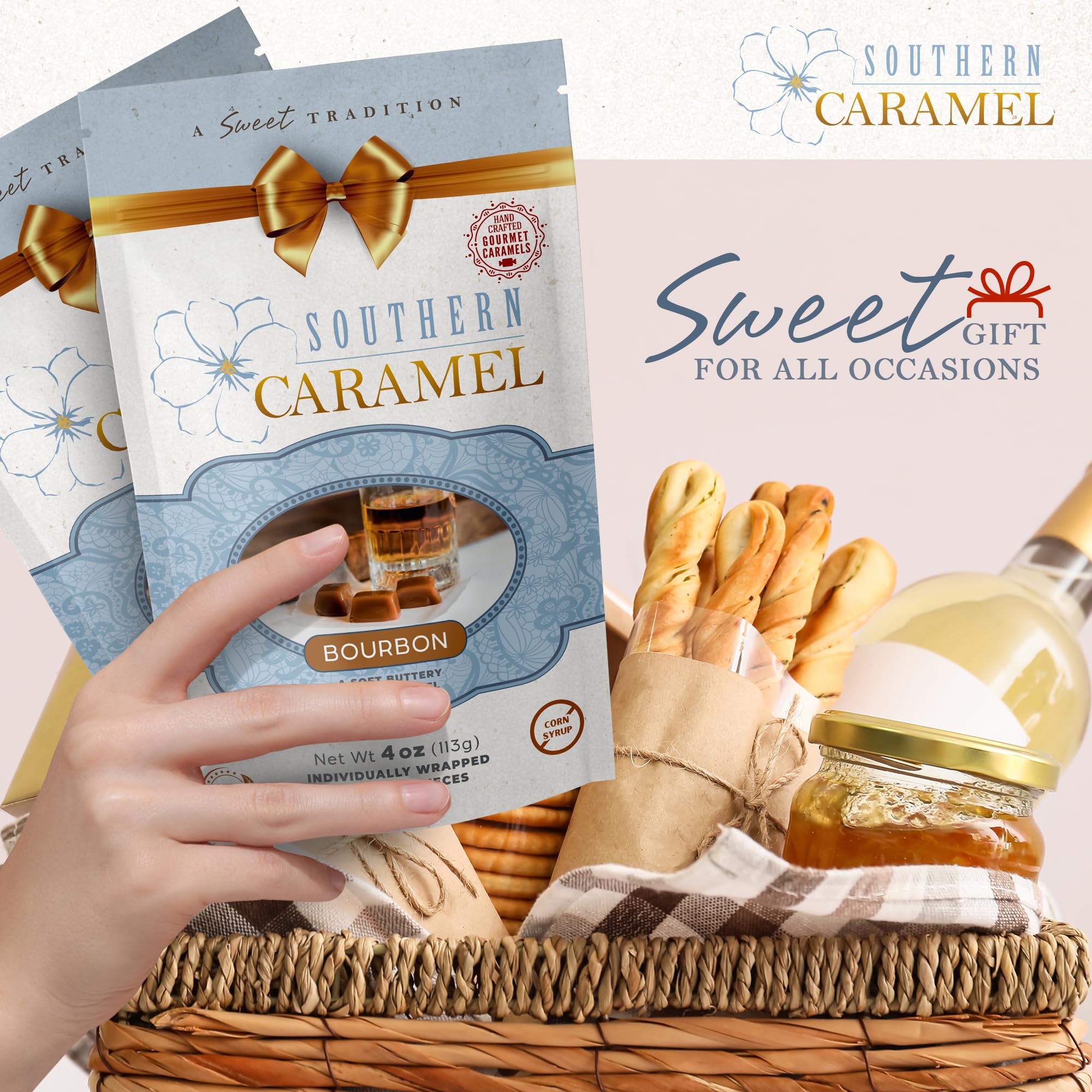 Southern Caramel Bourbon Caramels: gluten-free, corn syrup-free indulgence for desserts.