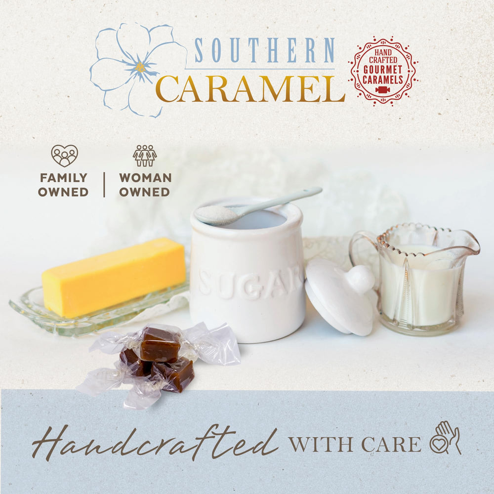 Southern Caramel Bourbon Caramels: portioned, individually wrapped premium treats.