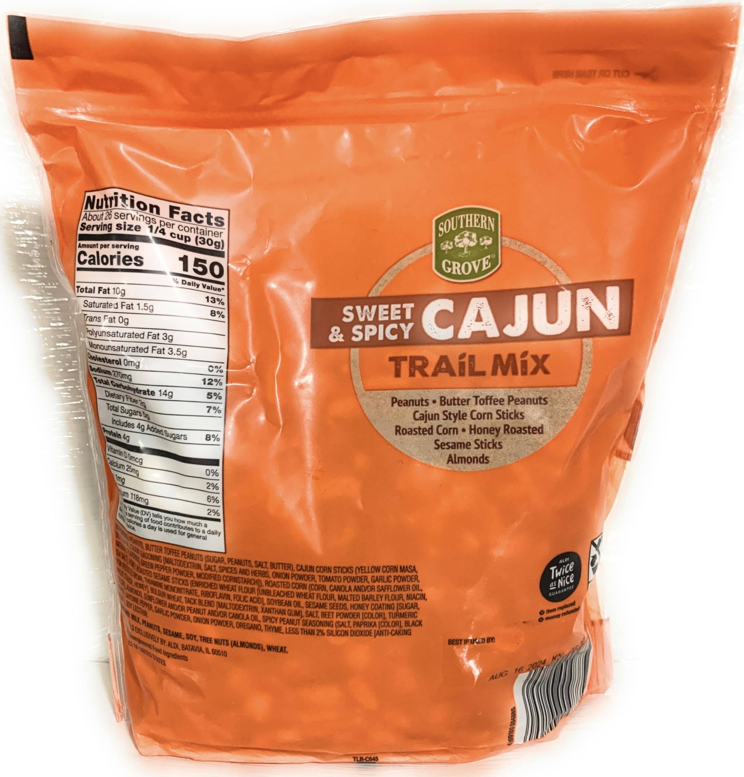 Southern Grove Sweet Spicy Cajun Trail Mix on-the-go pack ideal for outdoor adventures and road trips.