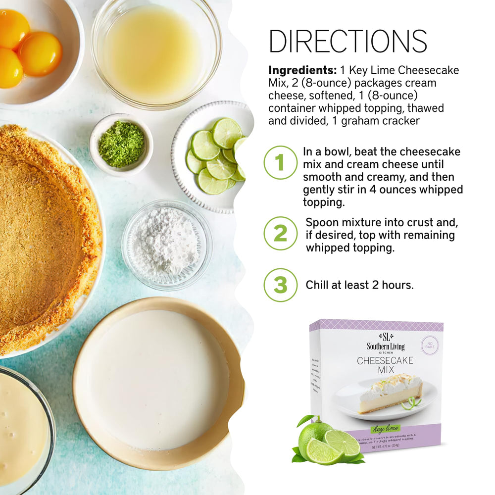 Southern Living Key Lime Cheesecake finished dessert in serving dish with mint
