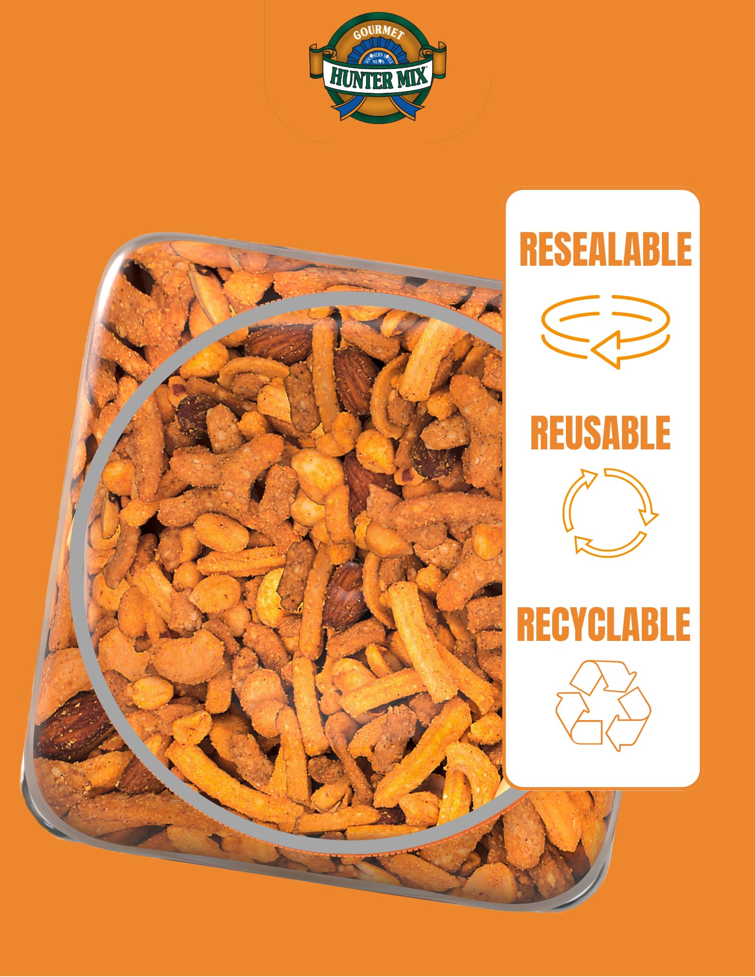 Southern Style Nuts Cheesy Cheddar Hunter sesame and corn sticks showing crunchy texture