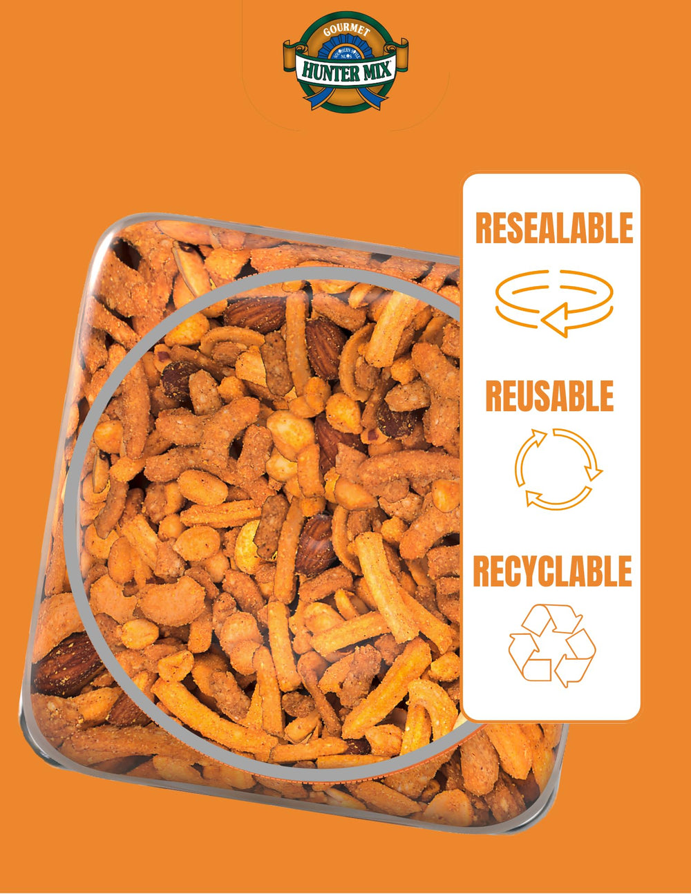 Southern Style Nuts Cheesy Cheddar Hunter sesame and corn sticks showing crunchy texture