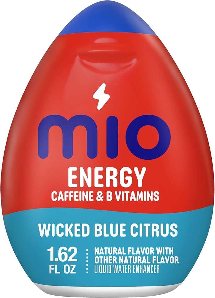 Southwind MiO Energy bottle pour shows quick hydration with caffeine boost.