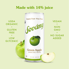 Sovány raspberry sparkling water can with real fruit notes and low calories.