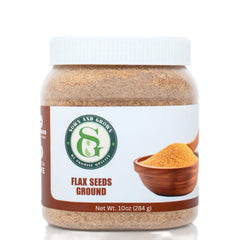 Sown and Grown ground flaxseed pack shot highlighting fiber-rich ingredient for daily meals.