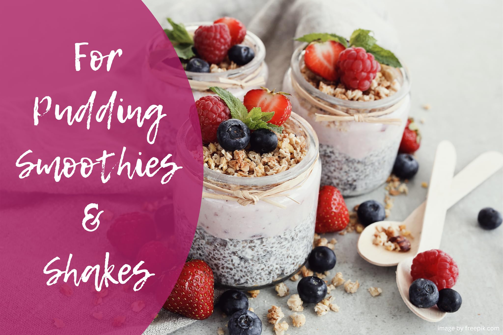 Sownandgrown chia seeds blended into a smoothie for a fiber boost