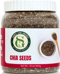 Sownandgrown chia seeds jar front showcasing premium packaging for daily fiber intake.