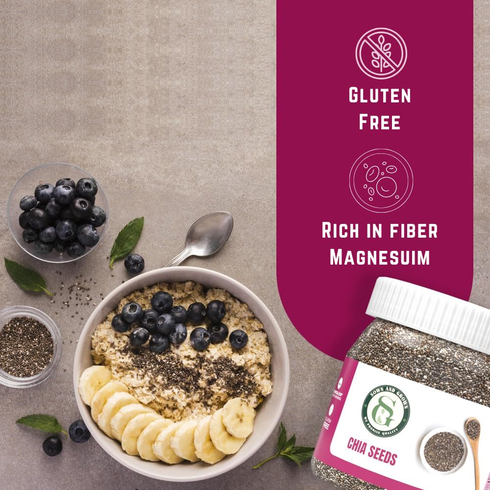 Sownandgrown chia seeds in pantry-ready packaging, preserving freshness