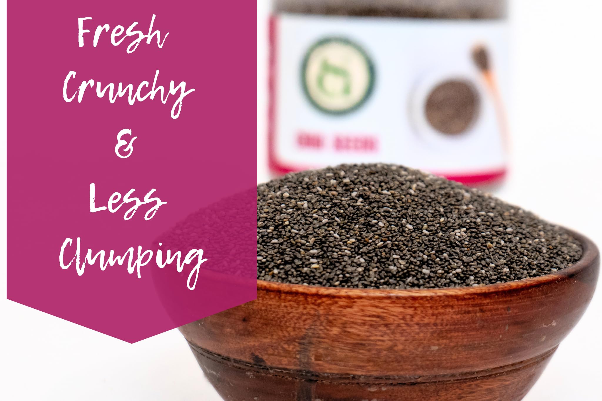 Sownandgrown chia seeds stirred into a shake for protein and omega-3