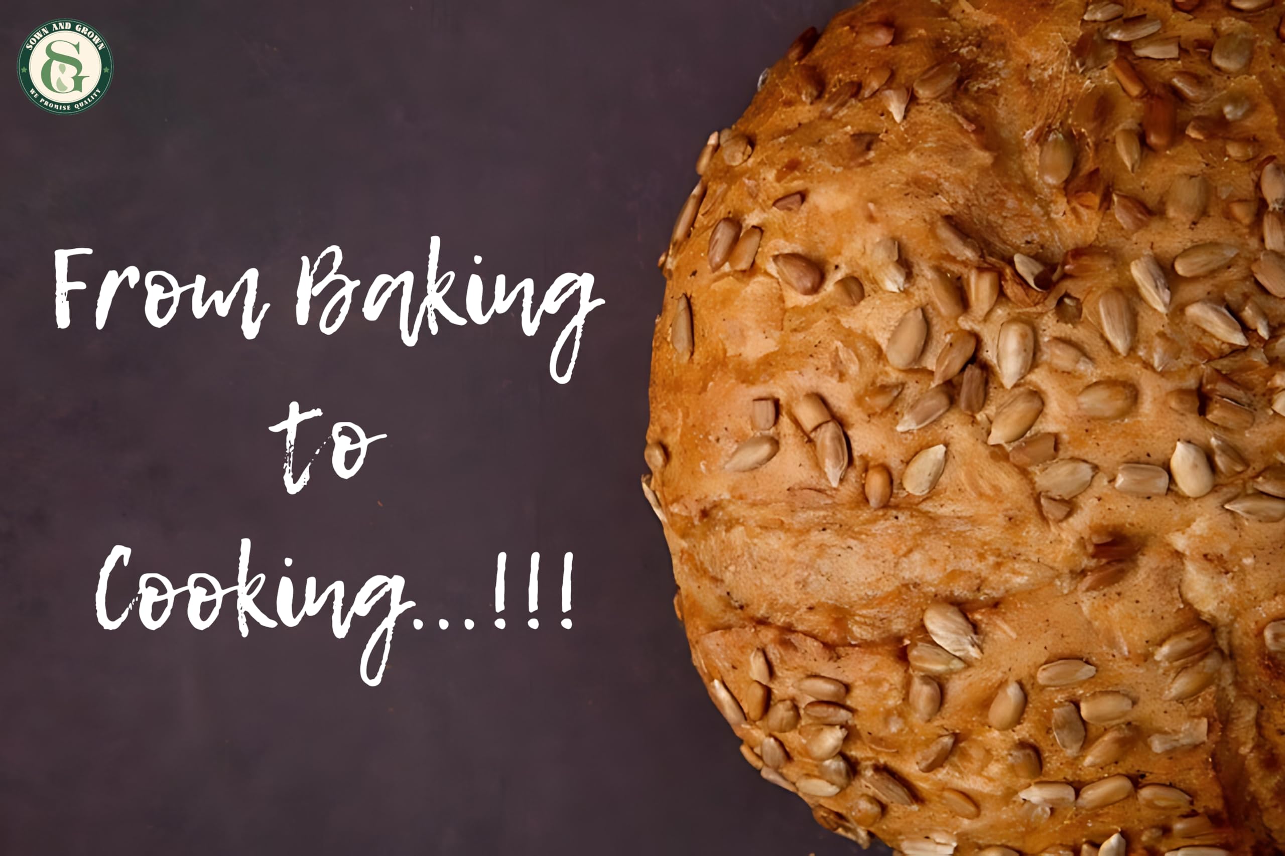 Sownandgrown flaxseed baking jar illustrating versatile ingredient for recipes