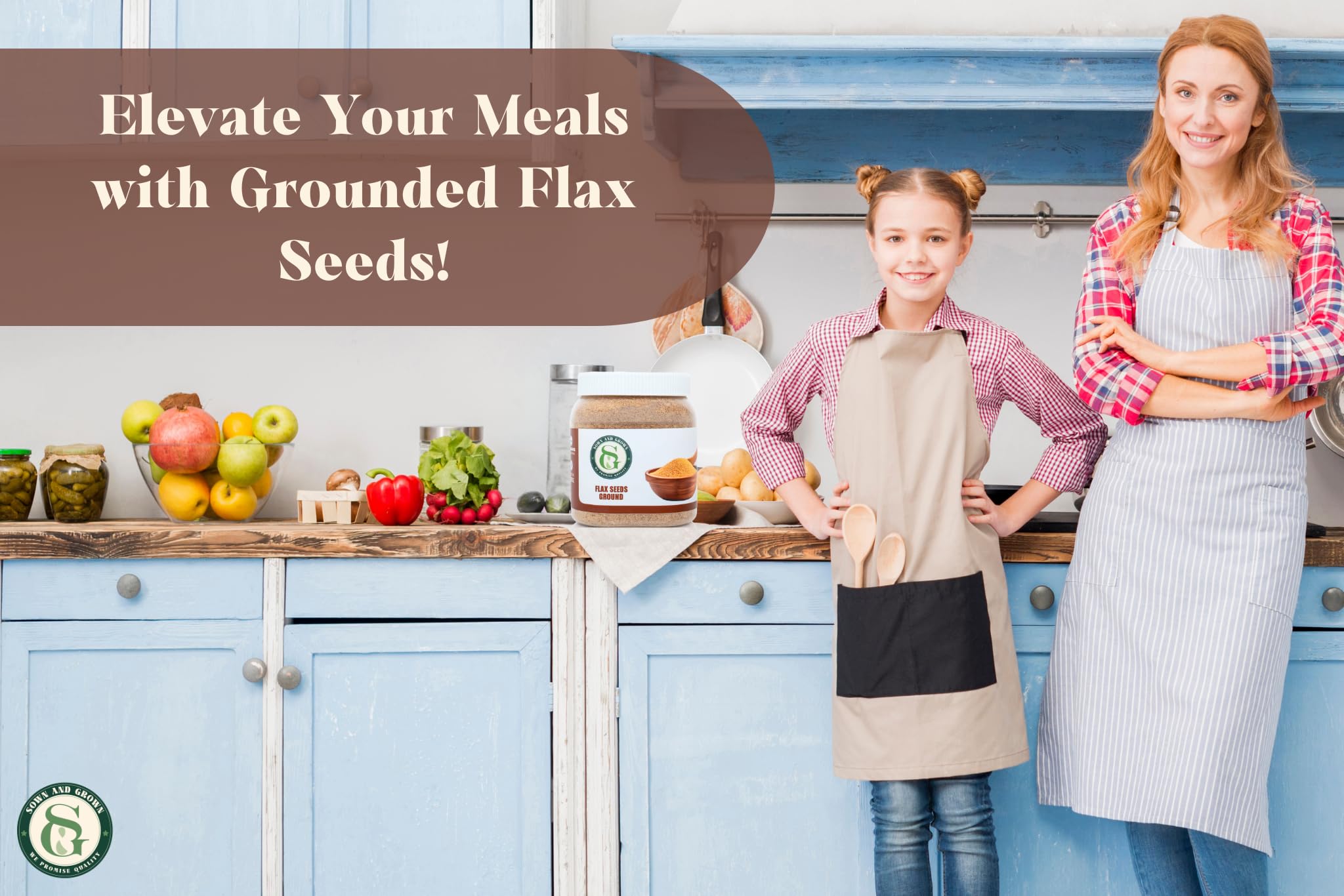 Sownandgrown flaxseed dietary fiber closeup suitable for daily meals