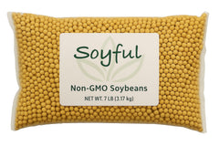 SOYFUL Non-GMO soybeans 7 lbs, front view, ready for tofu and soy milk prep