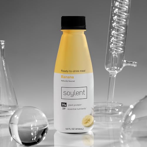 Soylent Banana bottle ready for morning routine fueling energy throughout the day.