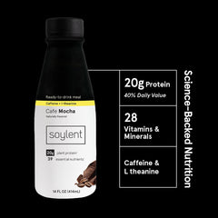 Soylent Complete Coffee Mocha packaging highlights ready-to-drink nutrition