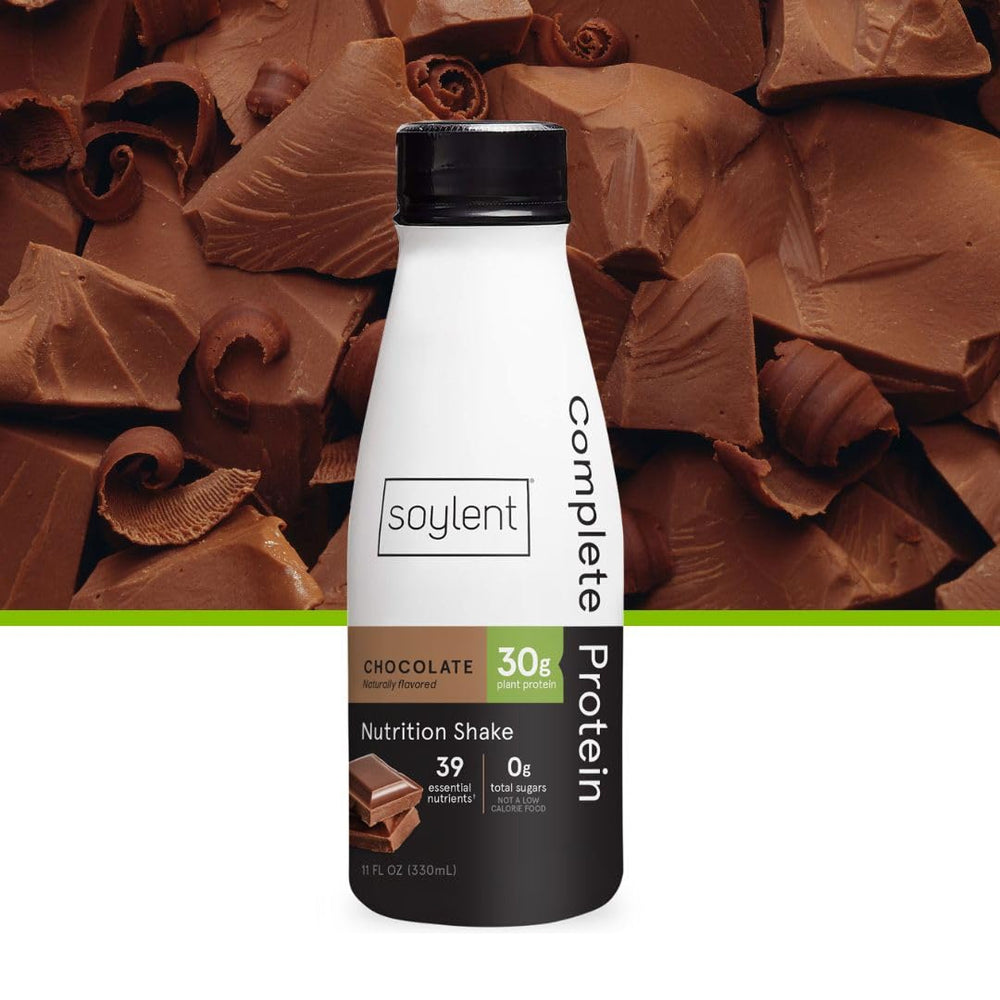 Soylent Complete Protein Shake Chocolate 12-pack box for bulk weekly meals and snacks.