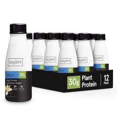 Soylent Complete Protein Vanilla bottle front, a protein-rich vegan shake for daily nutrition.