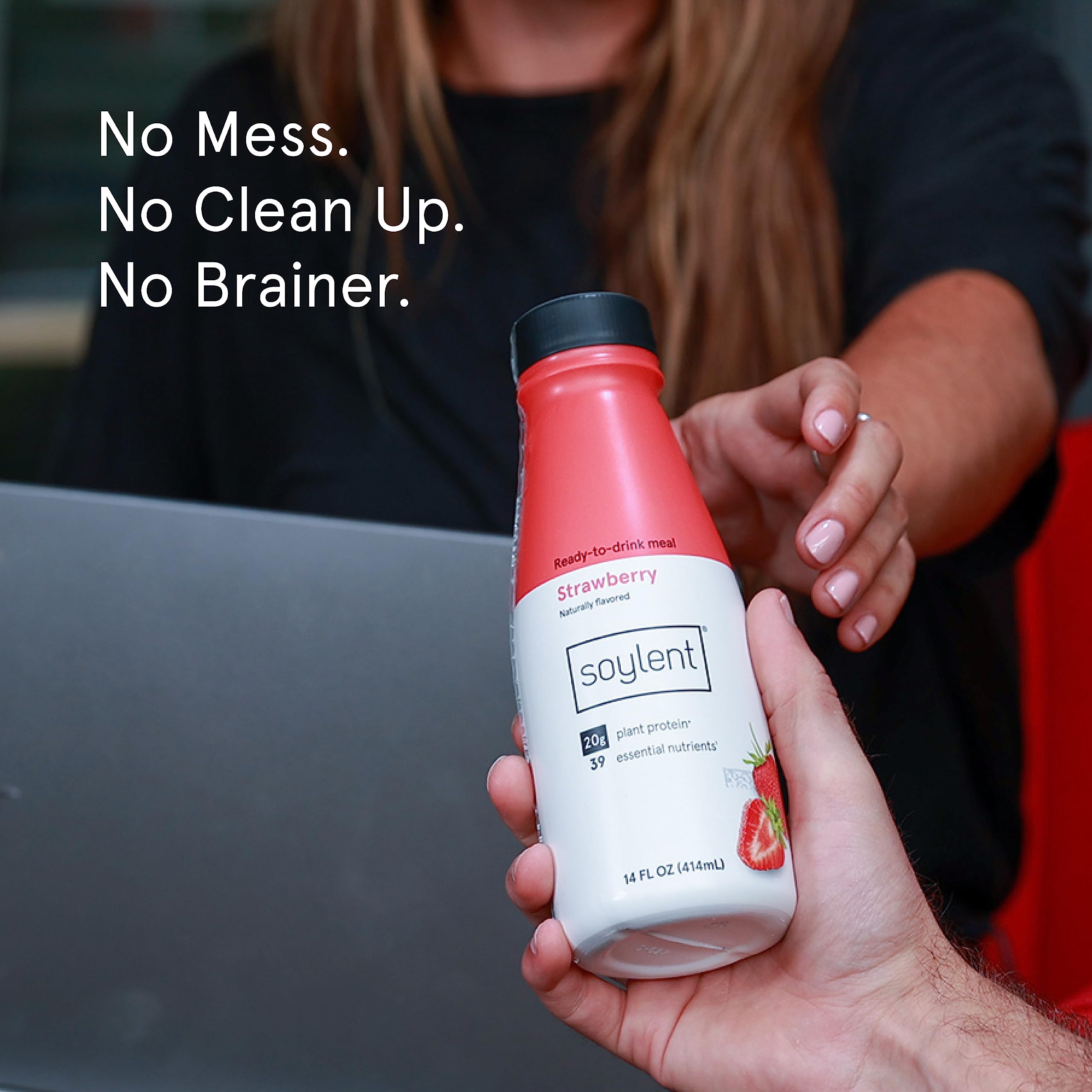 Soylent nutrition facts panel shows 28 vitamins and minerals.