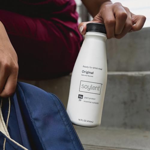 Soylent Original ready-to-drink bottle represents a convenient meal option for busy days