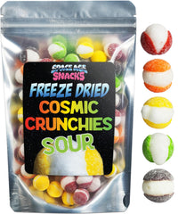 Space Age Snacks Sour Cosmic Crunchies packaging, gift-ready for sharing.
