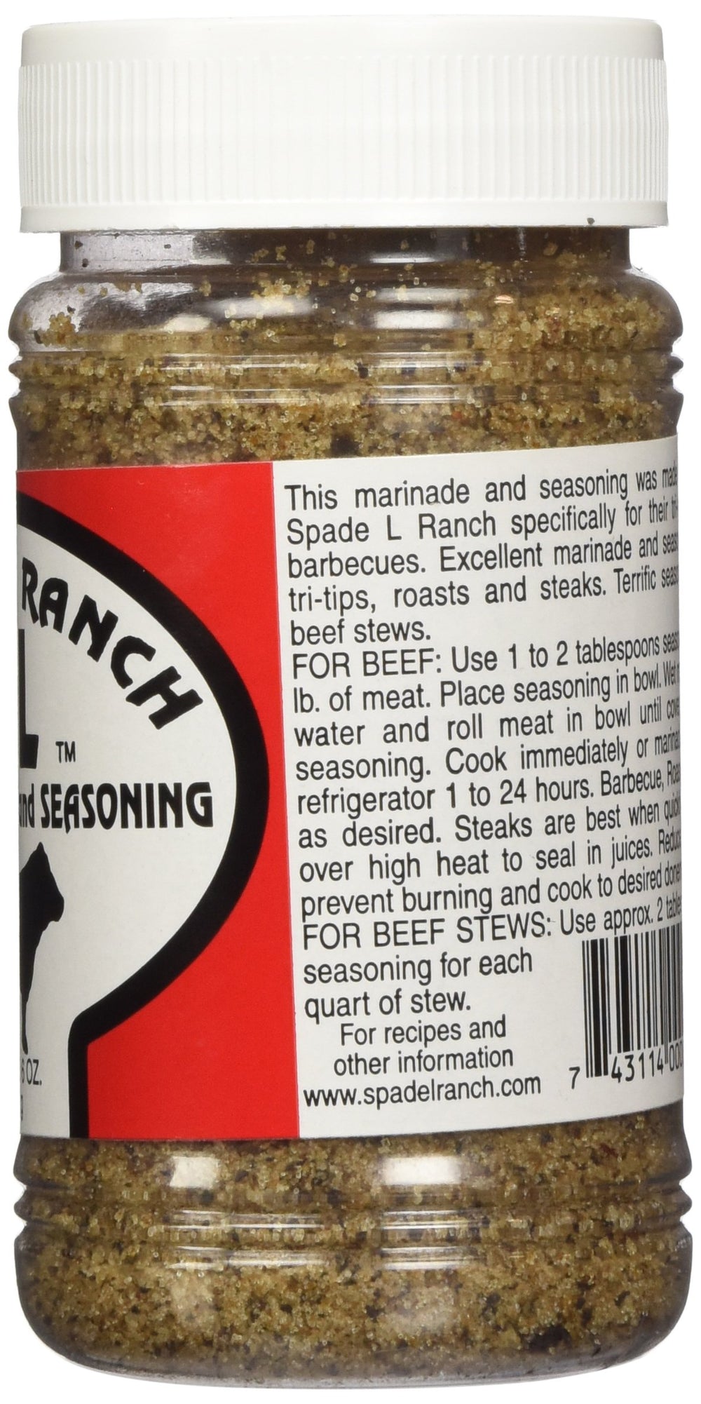 Spade L Ranch Beef Marinade being poured for even coating.
