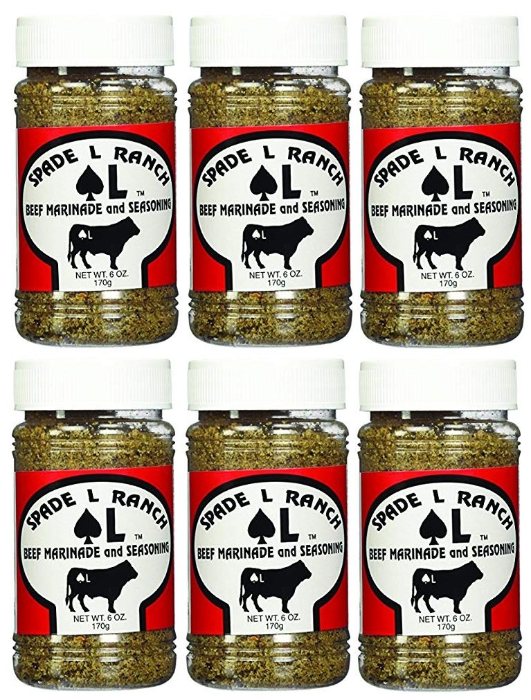 Spade L Ranch beef marinade and seasoning bottle for flavorful grilling and quick beef meals.