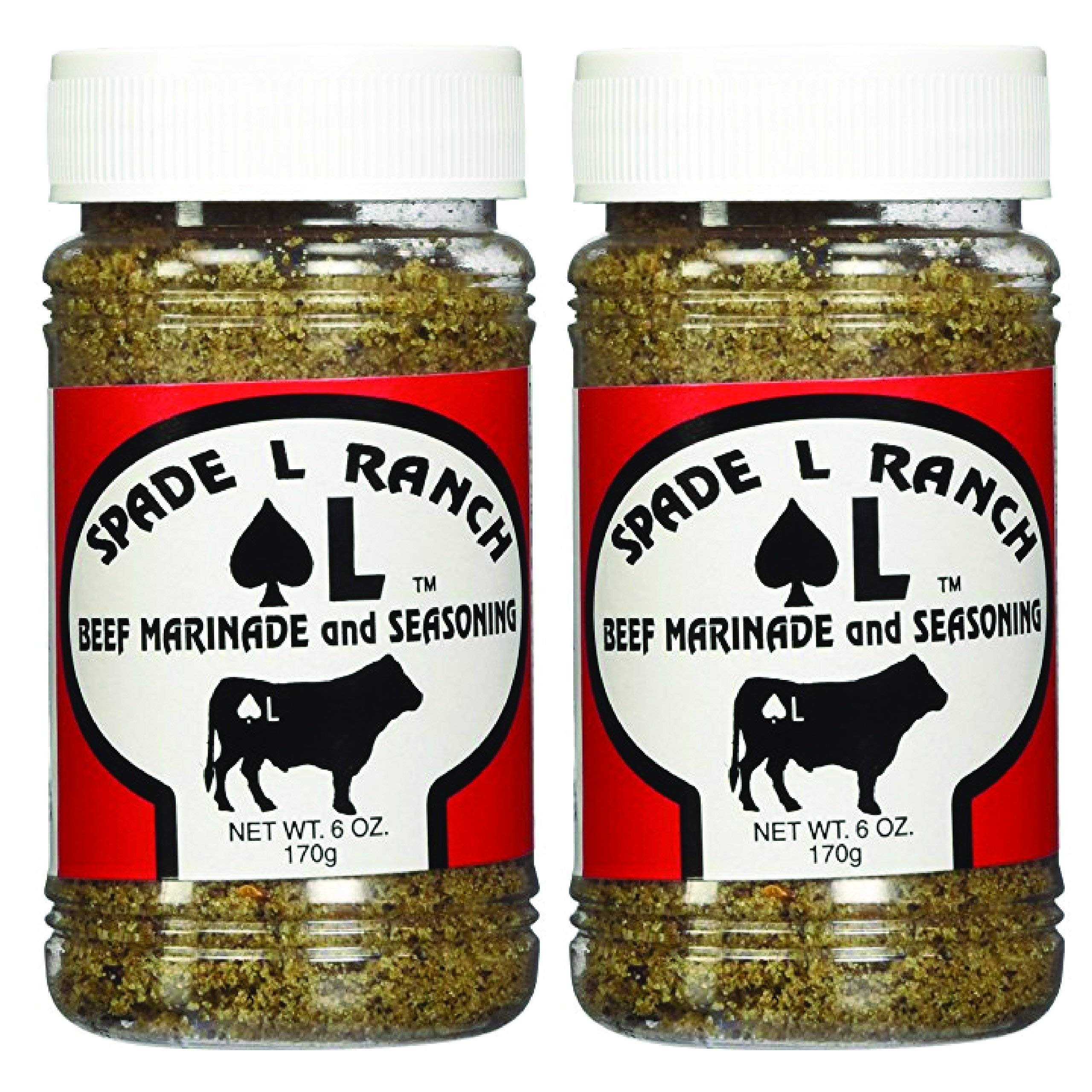 Spade L Ranch beef marinade bottle enhances tri-tip flavor for grilling and roasting.