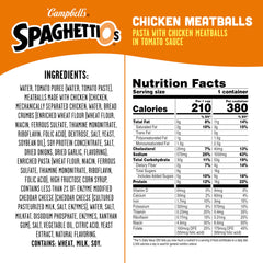 SpaghettiOs chicken meatballs in a bowl, a comforting, protein-rich family meal.