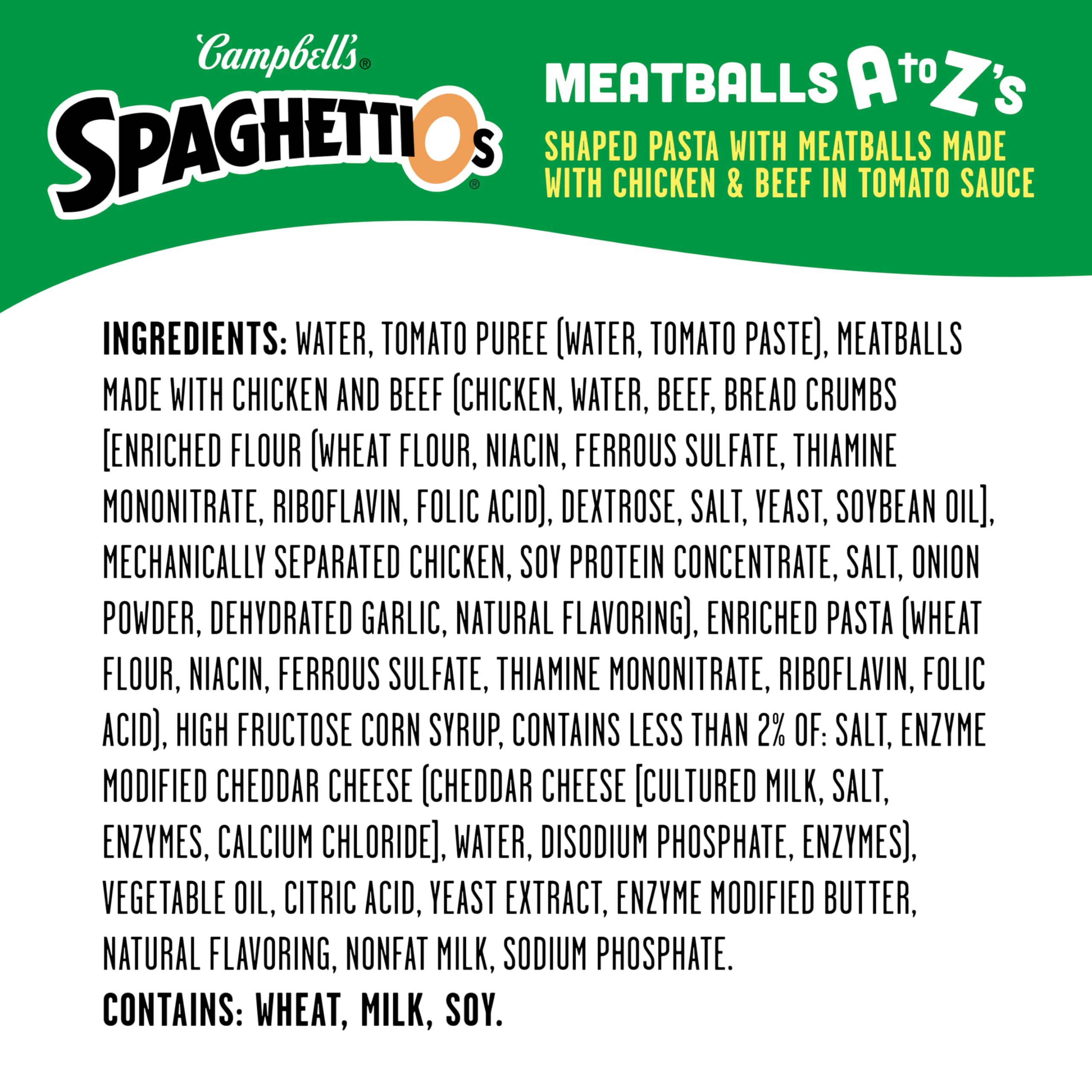 SpaghettiOs meatballs in tomato sauce on a plate for a tasty meal.