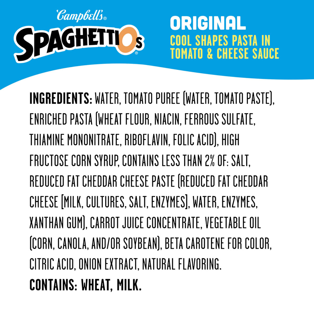 Microwave-ready SpaghettiOs can heat in minutes for a convenient kid-friendly dinner option.