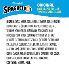Microwave-ready SpaghettiOs can heat in minutes for a convenient kid-friendly dinner option.