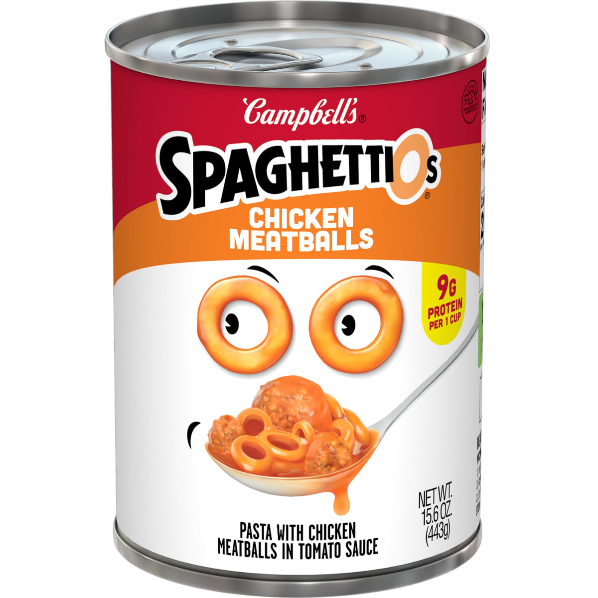SpaghettiOs O-shaped pasta on plate, a playful kid-friendly dinner option.