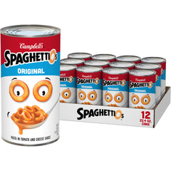 SpaghettiOs twelve-pack for quick family meals.