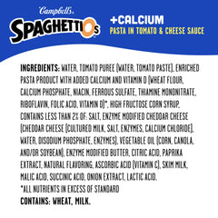 SpaghettiOs Plus Calcium ready-to-serve plate showing family-friendly lunch