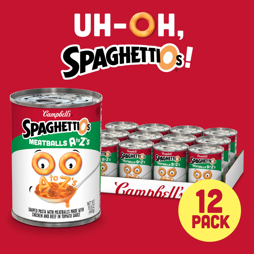 SpaghettiOs ready-to-heat in microwave for quick lunch or dinner.