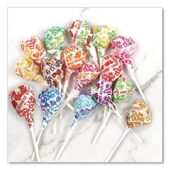 Close-up of Dum-Dum Pops highlighting low calories per pop for mindful snacking.