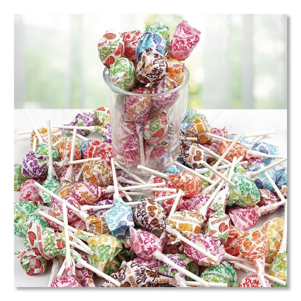 Spangler Dum-Dum Pops, individually wrapped, ideal for on-the-go snacking.