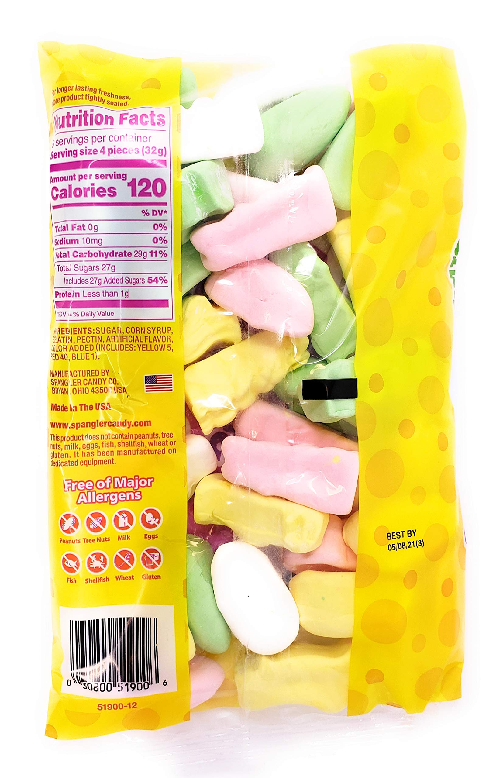 Spangler mixed bunnies and eggs on a colorful tray, ideal for party favors.