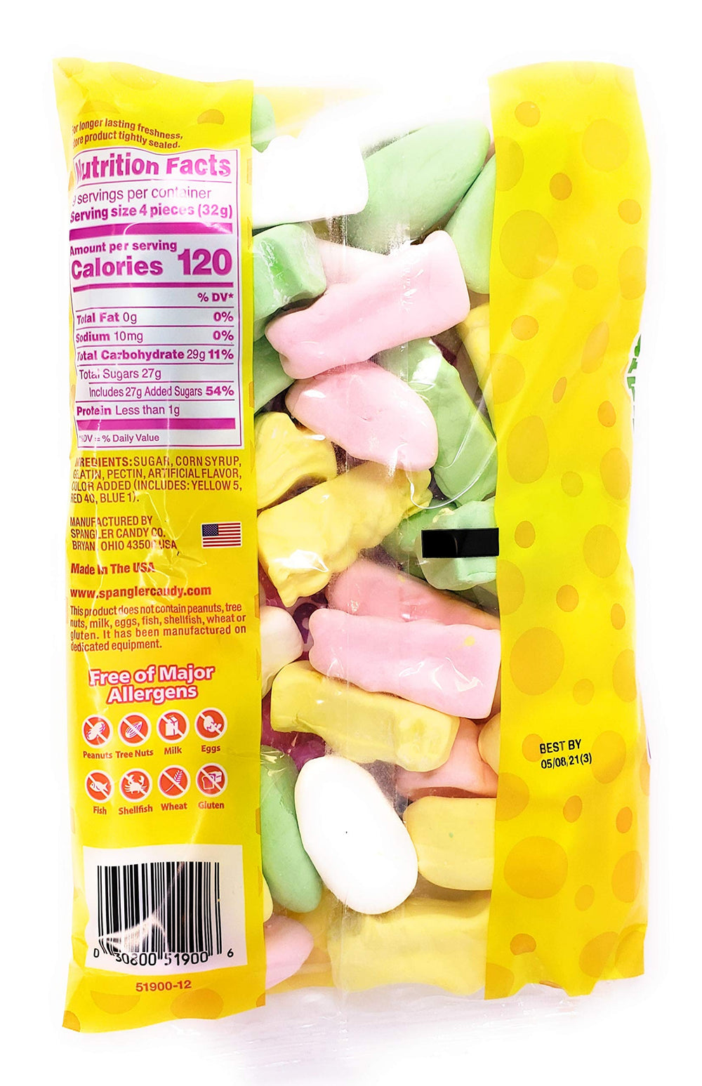 Spangler mixed bunnies and eggs on a colorful tray, ideal for party favors.