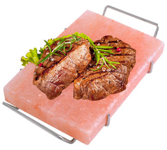 Spantik Himalayan salt block plate for grilling and elegant serving.