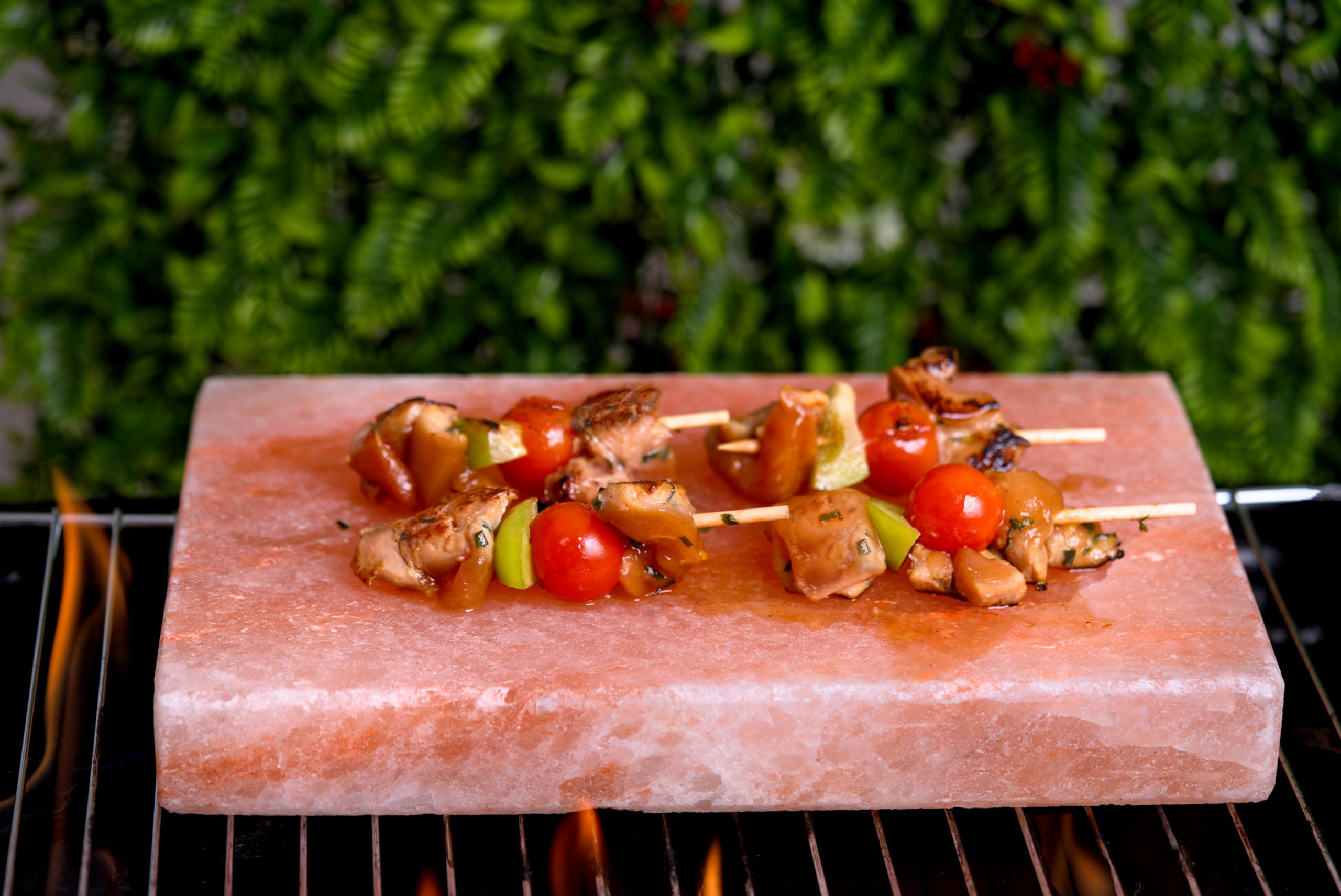 Spantik salt block demonstrates heat retention for versatile cooking.