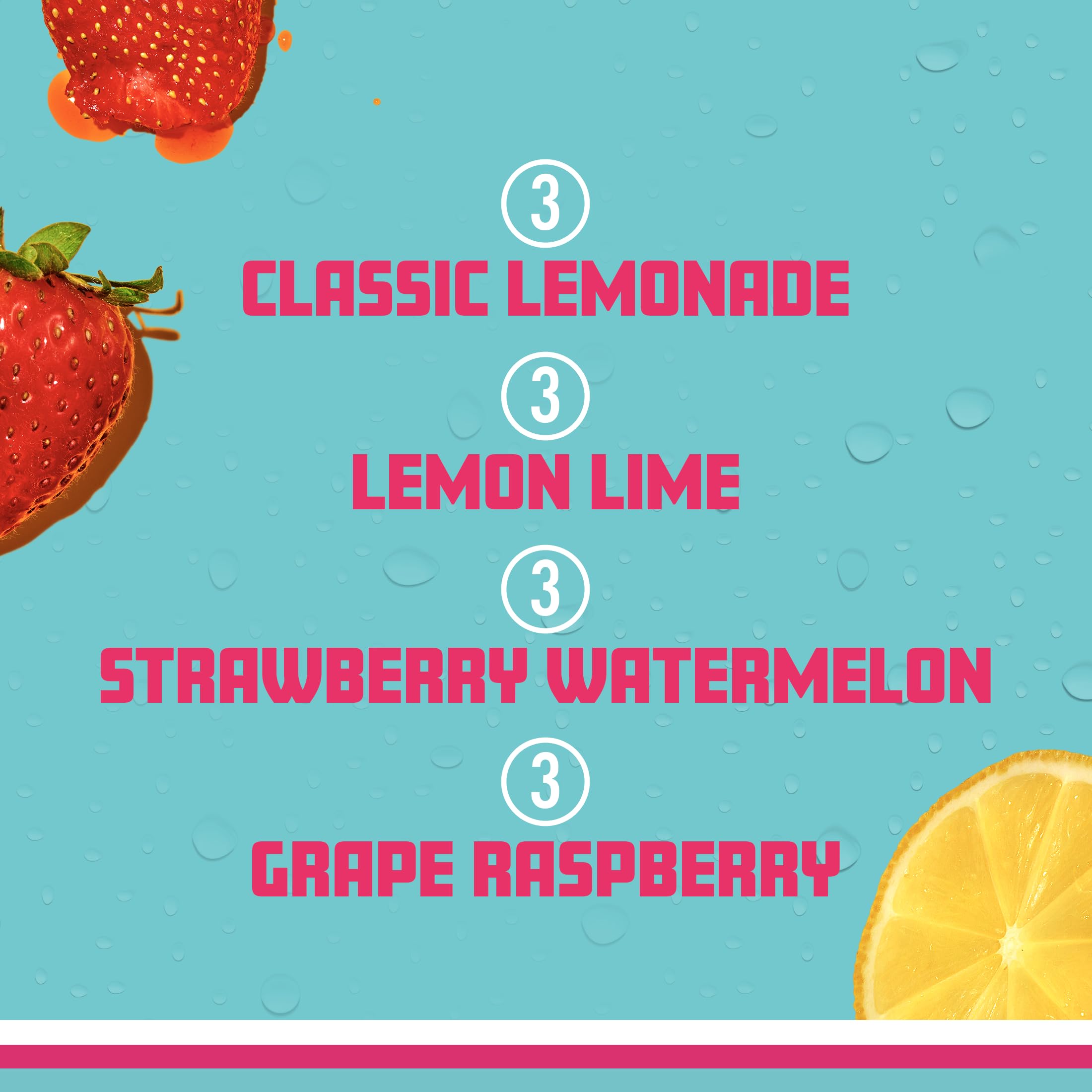 Sparkling Ice ingredients closeup showcases natural colors and vitamin blend