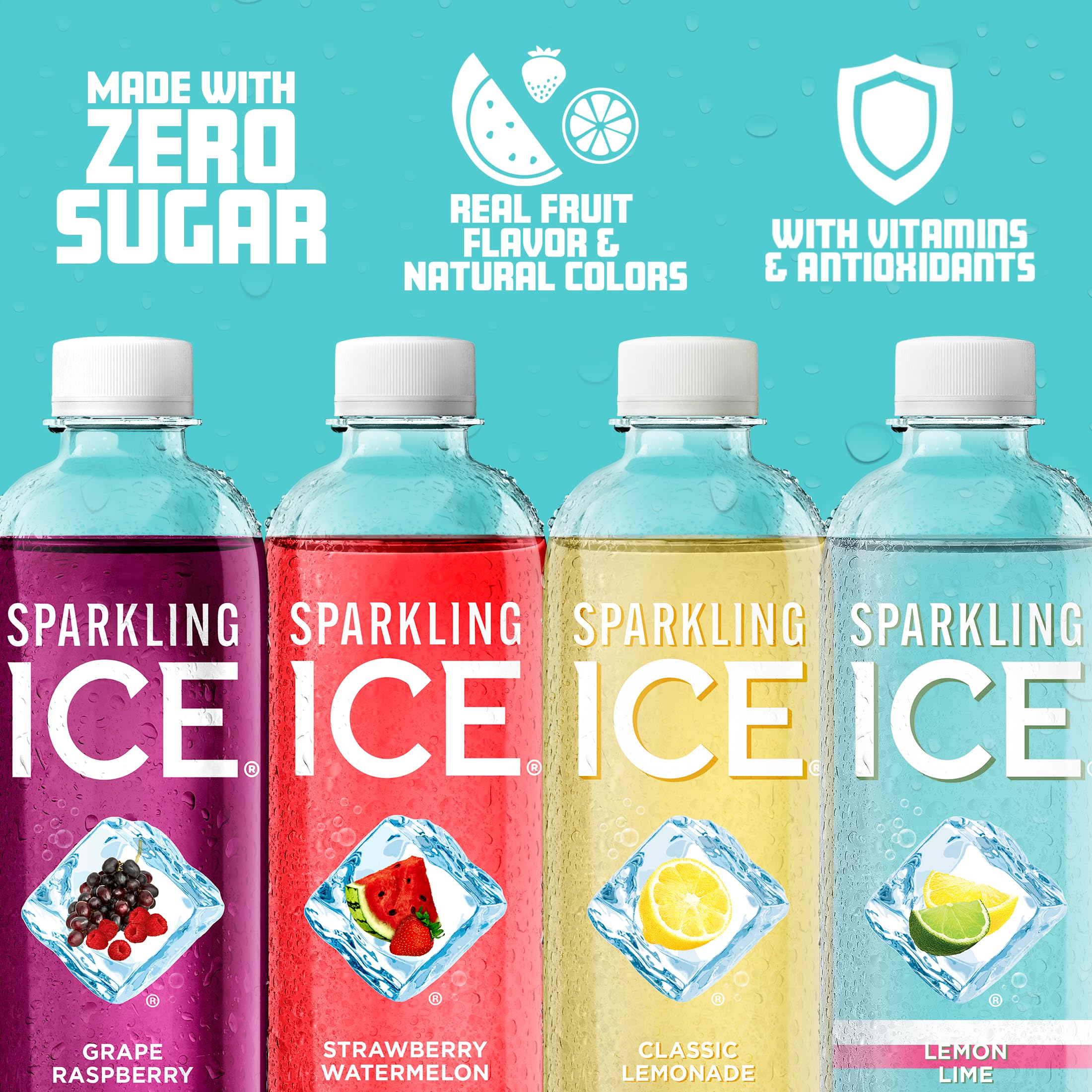Sparkling Ice Blue Lemon Lime bottle features zest and refreshing balance for everyday hydration
