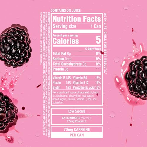 Pack of 12 Sparkling Ice Caffeine Black Raspberry cans for convenient refreshment.
