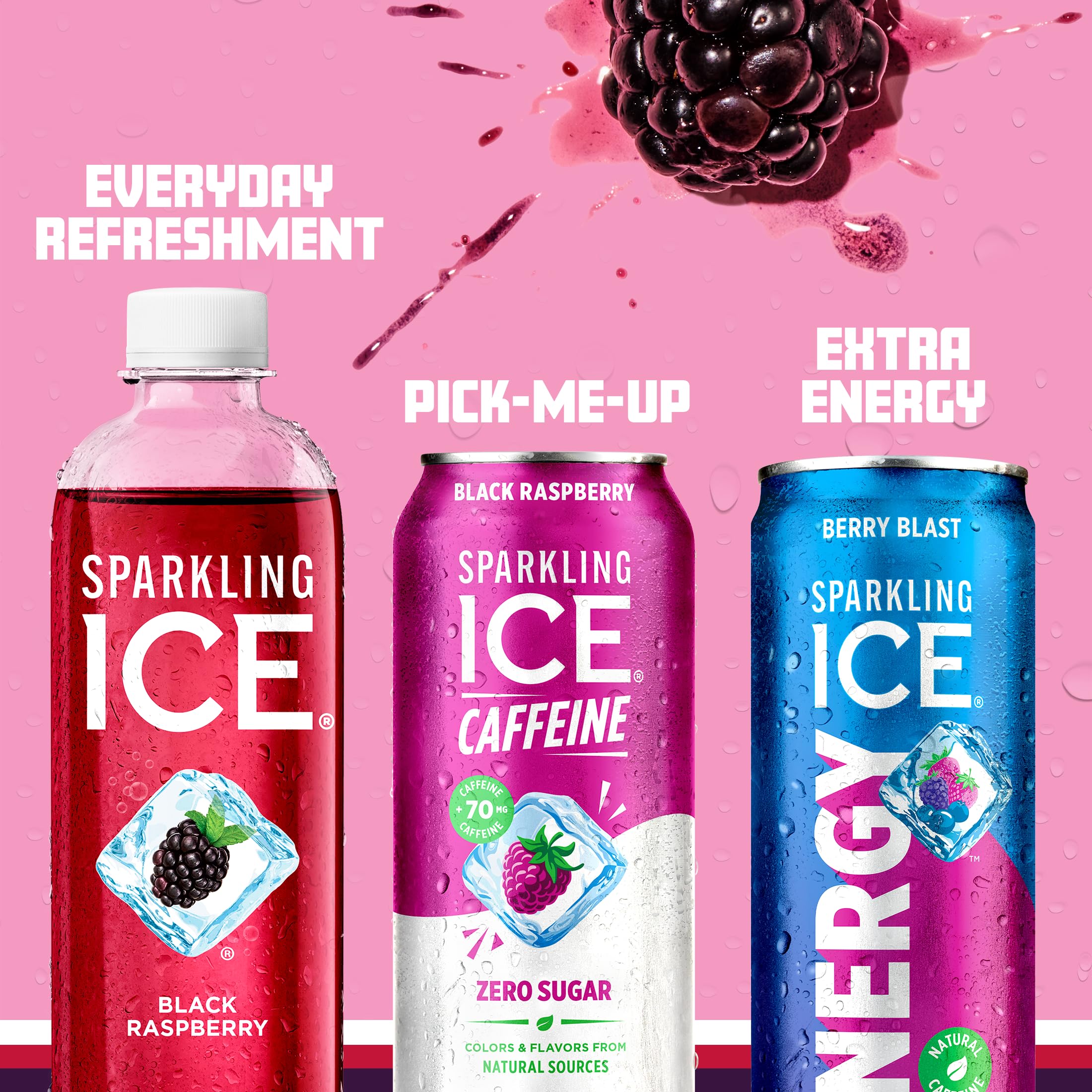 Sparkling Ice label emphasizing vitamins B6, B12, and E for daily wellness.