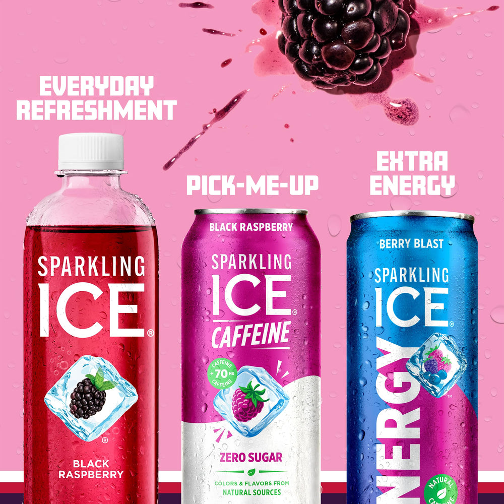 Sparkling Ice label emphasizing vitamins B6, B12, and E for daily wellness.