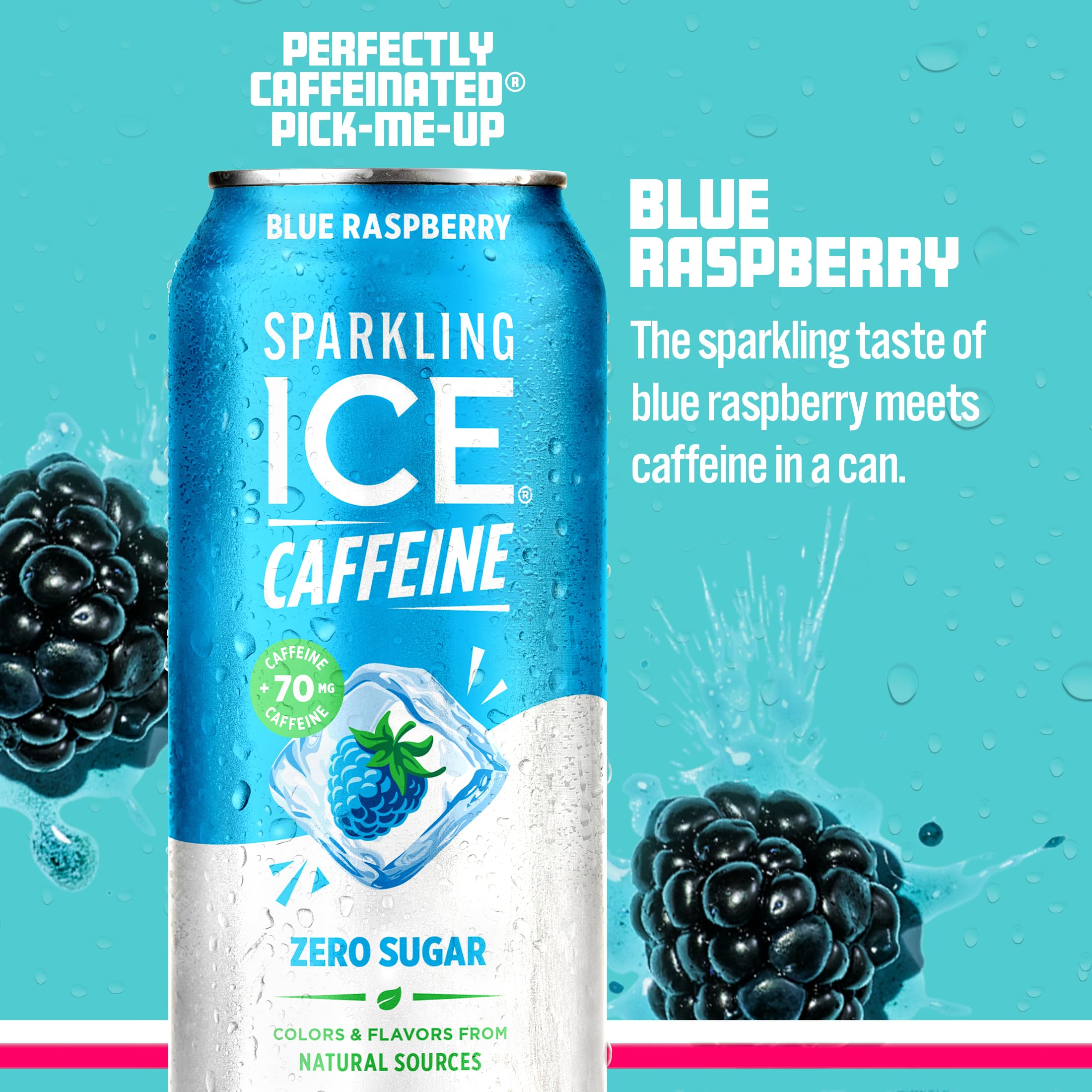 Nutrition panel close-up on Sparkling Ice showing vitamins and antioxidants.
