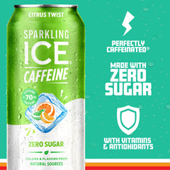 Sparkling Ice Caffeine Citrus Twist pack of 12 cans highlights value and on-the-go refreshment.